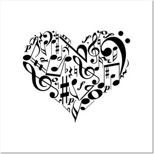 Music heart Posters and Art